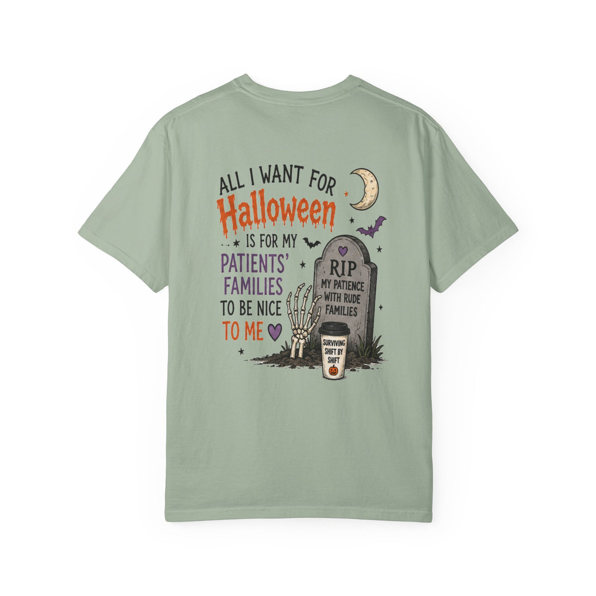 Halloween Tombstone Illustration T-shirt | Funny Medical Nurse Halloween Tee