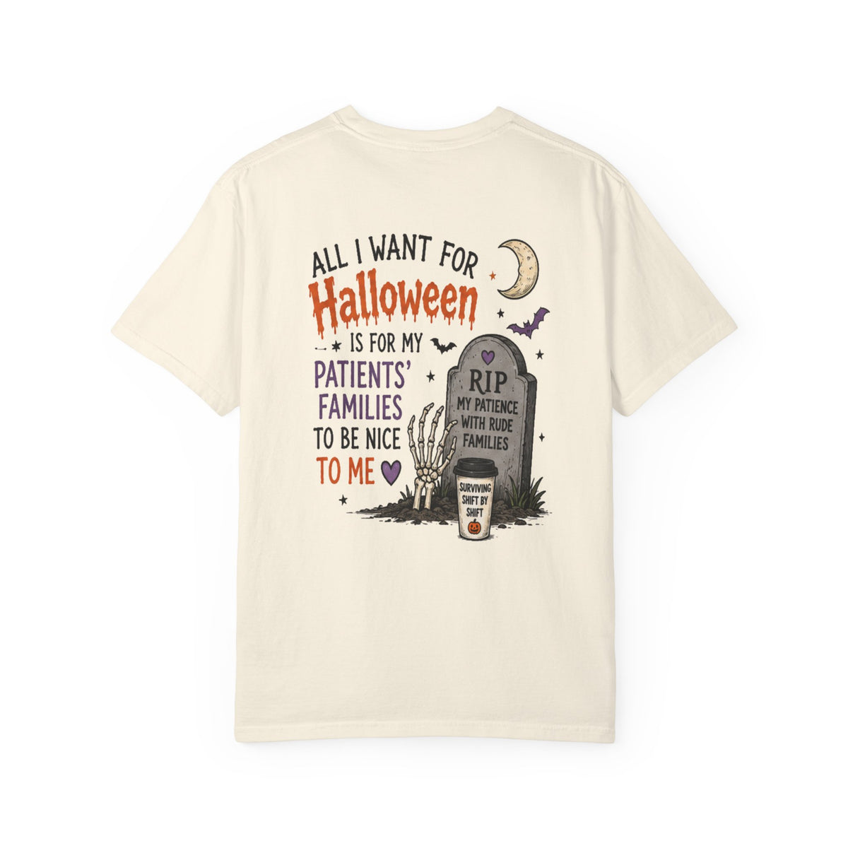 Halloween Tombstone Illustration T-shirt | Funny Medical Nurse Halloween Tee