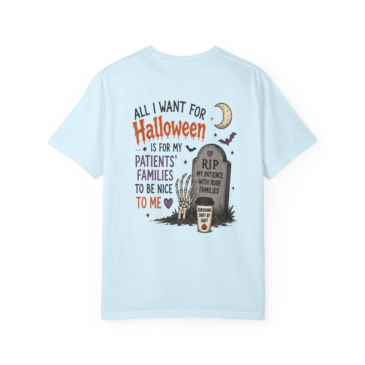 Halloween Tombstone Illustration T-shirt | Funny Medical Nurse Halloween Tee