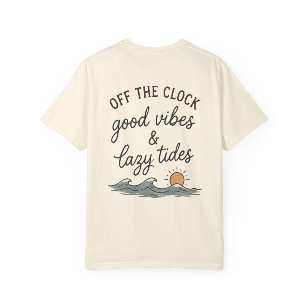 Off The Clock Good Vibes & Lazy Tides T-Shirt | Surf Sunset Tee