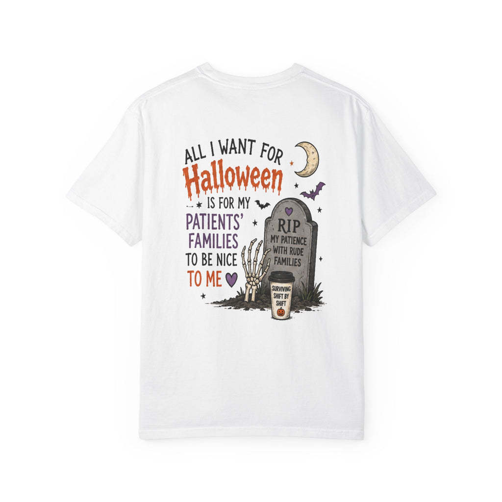 Halloween Tombstone Illustration T-shirt | Funny Medical Nurse Halloween Tee